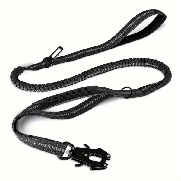 Heavy Duty Dog Leash with Elastic Bungee for Medium & Large Dogs - Shock Absorption & Safety Clip Included - Image 9