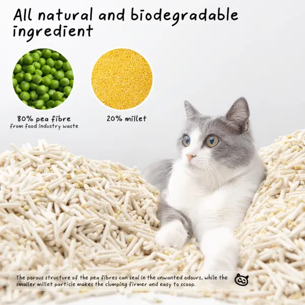 Tofu-Katzenstreu aus Kokokat auf pflanzlicher Basis-biologisch abbaubarer Klumpens treu, staubfrei und leicht zu schöpfen, spülbar, Jasmi - Image 2