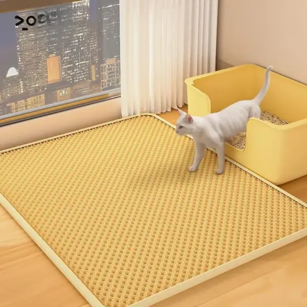 Katzenstreumatte, Anti-Tragefilter, spritzwassergeschützt, schmutziges Becken, Haustier, doppelschichtige Anti-Urine-Toilettenmatte, leicht zu reinigen und rutschfest - Image 5