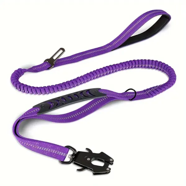 Robuste Hundeleine mit elastischem Bungee für mittelgroße und große Hunde – Stoßdämpfung und Sicherheitsclip im Lieferumfang enthalten - Image 7