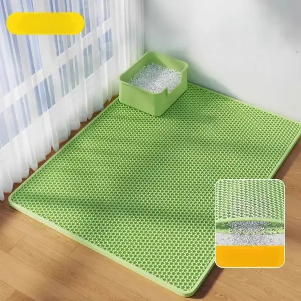 Katzenstreumatte, Anti-Tragefilter, spritzwassergeschützt, schmutziges Becken, Haustier, doppelschichtige Anti-Urine-Toilettenmatte, leicht zu reinigen und rutschfest - Image 8