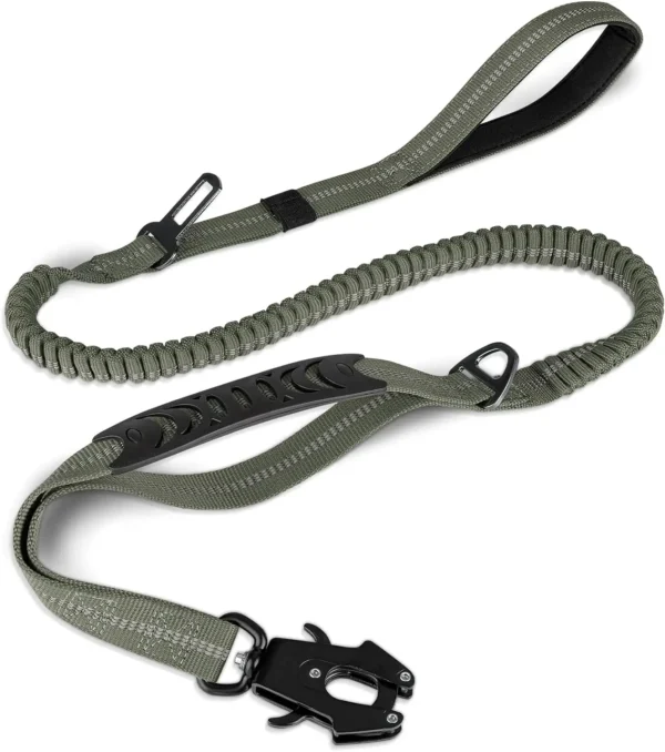 Heavy Duty Dog Leash with Elastic Bungee for Medium & Large Dogs - Shock Absorption & Safety Clip Included - Image 10