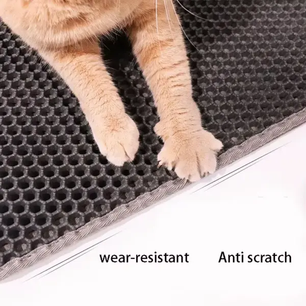 Katzenstreumatte, Anti-Tragefilter, spritzwassergeschützt, schmutziges Becken, Haustier, doppelschichtige Anti-Urine-Toilettenmatte, leicht zu reinigen und rutschfest - Image 11