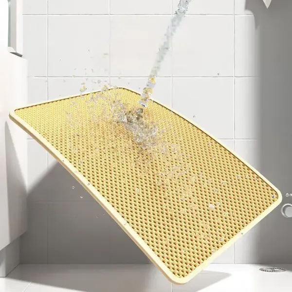 Katzenstreumatte, Anti-Tragefilter, spritzwassergeschützt, schmutziges Becken, Haustier, doppelschichtige Anti-Urine-Toilettenmatte, leicht zu reinigen und rutschfest - Image 6