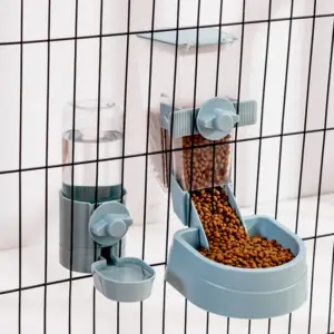 Automatische Pet Schüsseln Käfig Hängen Feeder Pet Wasser Flasche Lebensmittel Behälter Spender Schüssel Für Welpen Katzen Kaninchen Haustier Fütterung Produkt