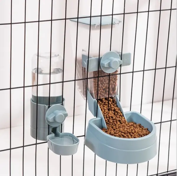Automatische Pet Schüsseln Käfig Hängen Feeder Pet Wasser Flasche Lebensmittel Behälter Spender Schüssel Für Welpen Katzen Kaninchen Haustier Fütterung Produkt - Image 7
