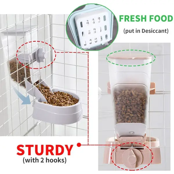 Automatische Pet Schüsseln Käfig Hängen Feeder Pet Wasser Flasche Lebensmittel Behälter Spender Schüssel Für Welpen Katzen Kaninchen Haustier Fütterung Produkt - Image 5