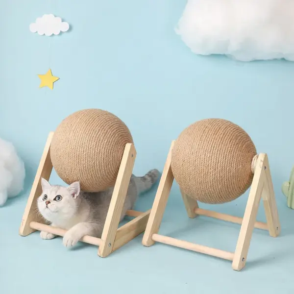 Katze Kratzen Ball Spielzeug Kätzchen Sisal Seil Ball Bord Schleifen Pfoten Spielzeug Katzen Scratcher Tragen-beständig Haustier Möbel liefert - Image 4