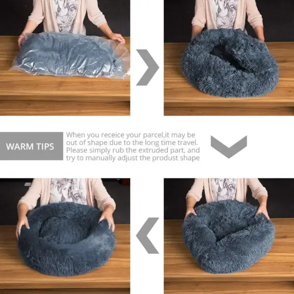40-90cm rundes Haustier bett für großes Hunde bett super weiches Katzen bett lange Plüsch hundehütte für mittelgroße Hundehütte Winter warmes Schlafen - Image 20