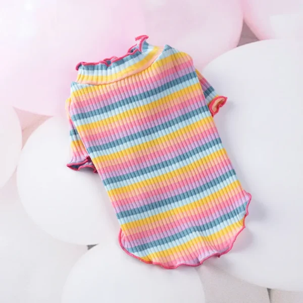 Colorful Stripe Sphynx Cat Vest Shirt for Small Cats Katten Kedi Cotton Puppy Dog Pet Clothes mascotas Clothing ropa para gatos - Image 4