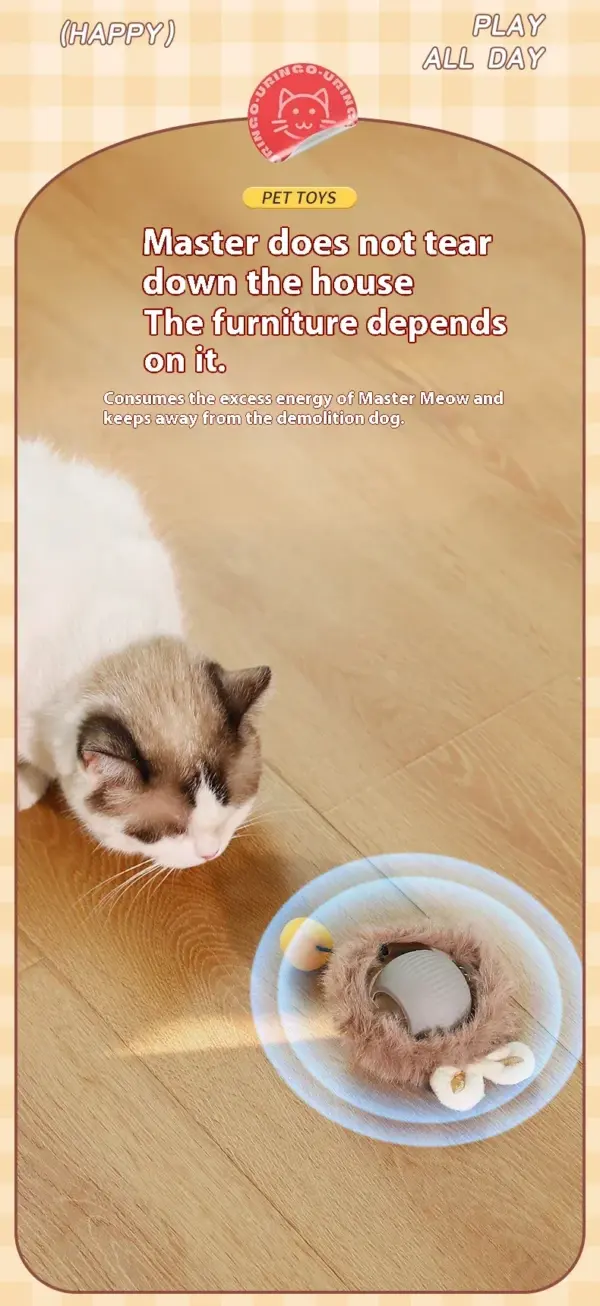 Interaktiver Katzenspielzeugball, automatischer elektrischer rollender Ball, Spielzeug für Katzen/Kätzchen, Haustiere, intelligenter automatischer Teaser, USB wiederaufladbar - Image 34