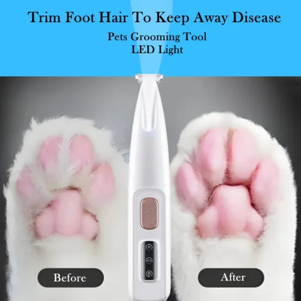 Pet Grooming Equipment Puppy Hairdressing Blades Cat Paw Electric Shaver Dog Trimmer Clipper Hair Cutting Tool with LED Light - Image 5