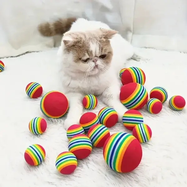 Interaktive Katzenspielzeugbälle für Hauskatzen, bestes Kätzchen-Lieblingsgeschenk, weicher Schaumstoffball, Verfolgungsjagd, ruhiges Spielen von Katzen, Haustierzubehör - Image 4