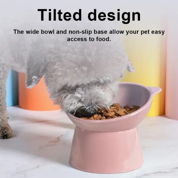 Gekippter Futternapf für Katzen, erhöhter Katzennapf, ergonomischer Futternapf für Katzen, Anti-Erbrechen-Futternapf aus Kunststoff, rutschfest, für flache Katzen - Image 2