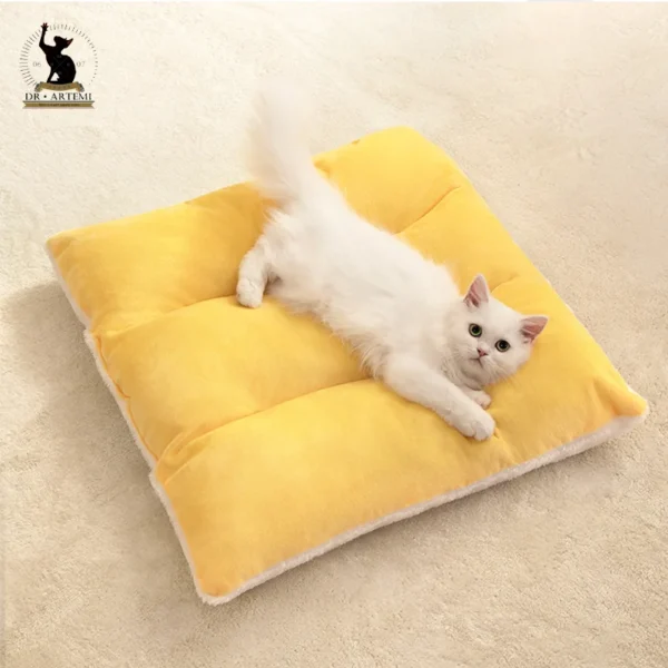 Luxurious Semi-Enclosed Cat Dog Kennel Bed, Teepee Tent Mattress, Cute Decorative PP Cotton Filling, Warm Breathable, All Season - Image 5