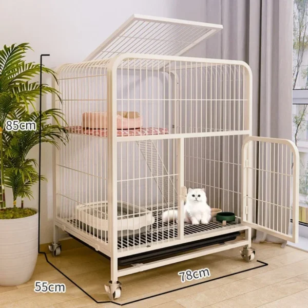 Cat Cage Villa Dog Pet Dog Cages House Leak-Proof Pan Metal Dog Crate With Door Removable Tray Kennel On Wheels Pet  Furniture - Image 9
