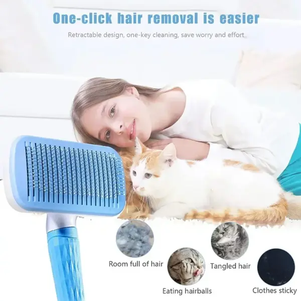 Dog Hair Remover Brush Cat Dog Hair Grooming And Care Comb For Long Hair Dog Pet Removes Hairs Cleaning Bath Brush Dog Supplies - Image 6