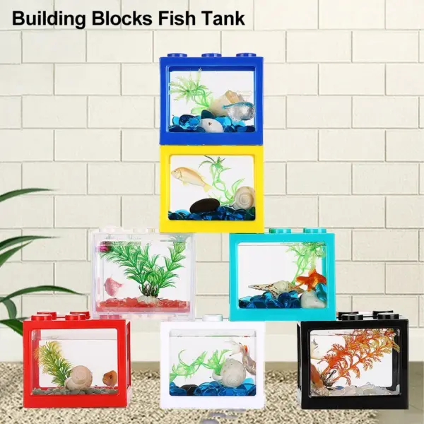 Aquarium Aquarium kreative mehrfarbige stapelbare Bausteine ökologisch für kleine Reptilien Haustier Box Landschaft Algen Dekoration - Image 13