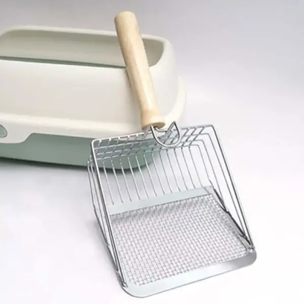Katzenstreuschaufel aus Metall, Edelstahl, Holzgriff, leicht zu rosten, waschbar, für Kätzchen, Katzenschaufel, Toilettenreinigungsschaufel, Werkzeug - Image 21