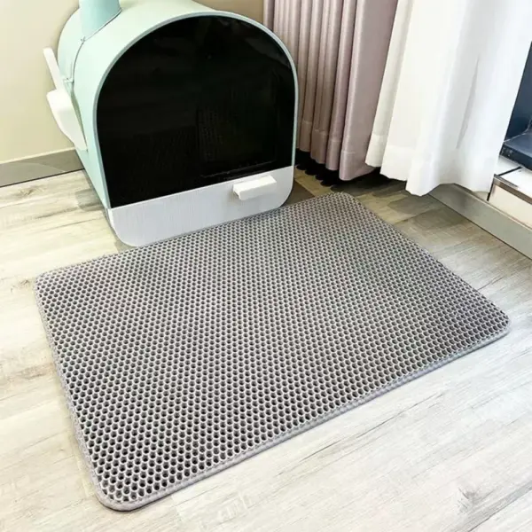 90 x 60 cm große Katzenstreu-Matte, wasserdicht, doppellagig, rutschfest, Katzentoilette, Tablett-Pad, waschbar, langlebig, Haustier-WC-Trainingsmatte - Image 8
