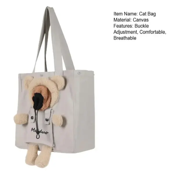 Pet Carriers Canvas Bag Tragbare Tragetasche Atmungsaktive Tasche Katze Hund Tragetaschen Ausgehende Reise Haustiere Handtasche Transport Umhängetasche - Image 20
