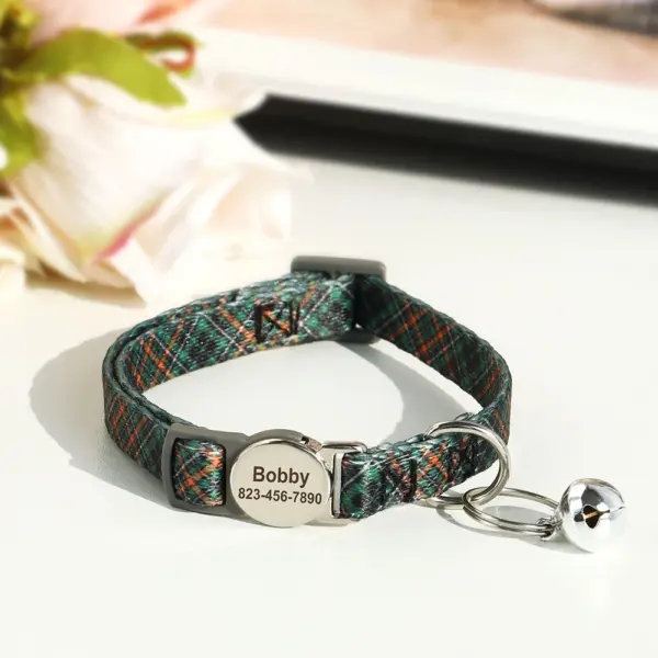 Personalisiertes bedrucktes Katzenhalsband, verstellbare Kätzchen-Welpenhalsbänder mit kostenlos graviertem ID-Namensschild, Glocke, Anti-Verlust-Katzenhalsbänder - Image 33
