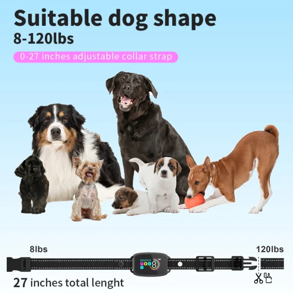 Dog Training Collar Automatic Anti Bark Dog Collar Type-C Rechargeable Dog Trainer Electric Shock Vibration Buzzer Waterproof - Image 5