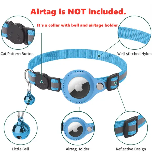 Airtag Case Halsband für Katzen mit Schutzhülle für Anti Lost Locator Tracker Hunde zubehör reflektierende Haustier halsbänder - Image 2