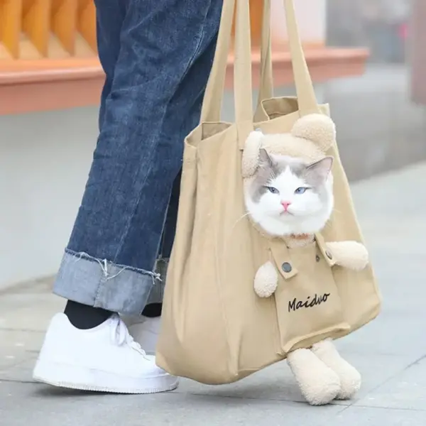 Pet Carriers Canvas Bag Tragbare Tragetasche Atmungsaktive Tasche Katze Hund Tragetaschen Ausgehende Reise Haustiere Handtasche Transport Umhängetasche - Image 11