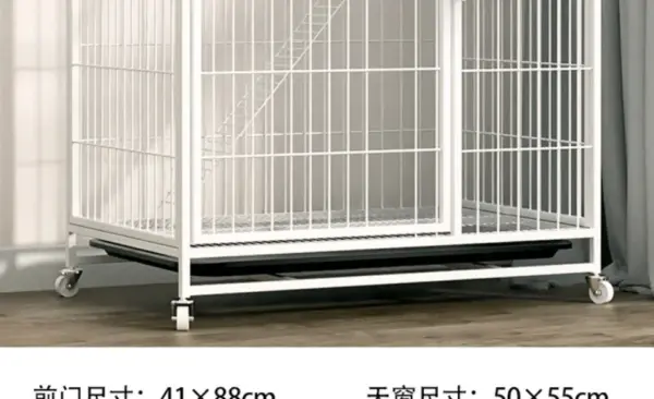 Katzen käfig Villa Hund Haustier Hunde käfige Haus auslaufs ichere Pfanne Metall Hunde kiste mit Tür abnehmbare Tablett Zwinger auf Rädern Haustier möbel - Image 32