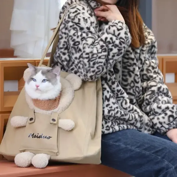 Pet Carriers Canvas Bag Tragbare Tragetasche Atmungsaktive Tasche Katze Hund Tragetaschen Ausgehende Reise Haustiere Handtasche Transport Umhängetasche - Image 12