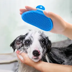 Hund Bad Massage Pinsel Fell Pflege Kamm Weiche Gummi Katze Hund Pinsel Waschen Handschuh Verstellbaren Gürtel Antislip Silikon Waschen Werkzeuge