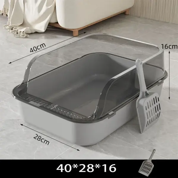 Kitty Sandbox Katzentoilette, halbgeschlossen, spritzwassergeschützt, Katzentoilette, Reinigungsbecken, Zubehör, Haustiertoilette, Kätzchenablage, Bettpfanne - Image 3