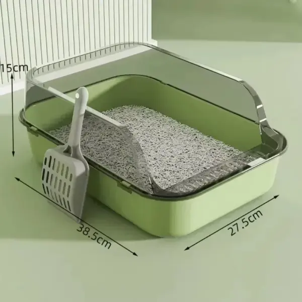 Verdickte Katzentoilette, halbgeschlossen, spritzwassergeschützt, Bettpfannen für Haustiere für mehrere Katzenhäuser, langlebiges Katzentoilett mit Schaufel, Heimtierbedarf - Image 7