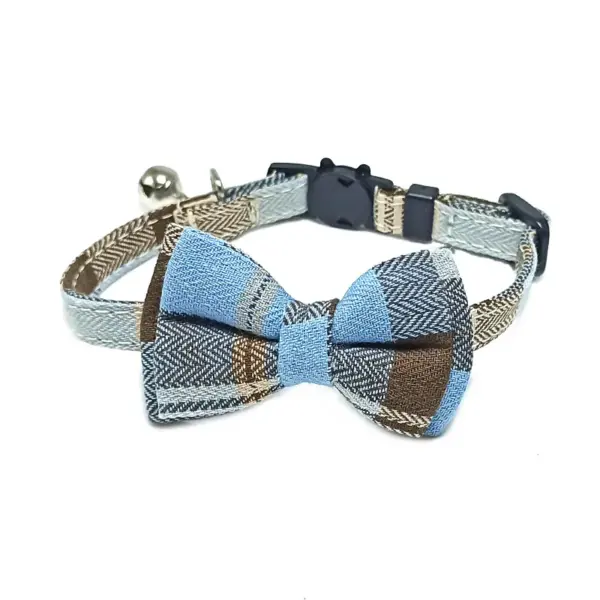 Haustier Breakaway Katzenhalsband Fliege und Glocke Niedliches kariertes Weihnachtsrotes elastisches verstellbares Hundehalsband mit Schärpe Kleine Glocke für Katzen - Image 14