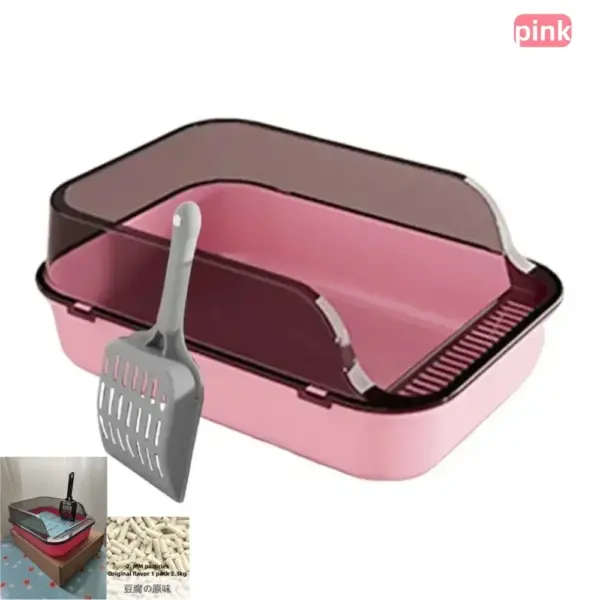 Katzentoilette-Set, großer Zaun, halbgeschlossene Katzentoilette, verdickte Katzentoilette mit Katzenstreuschaufel, Heimtierbedarf, Katzenstreu - Image 6