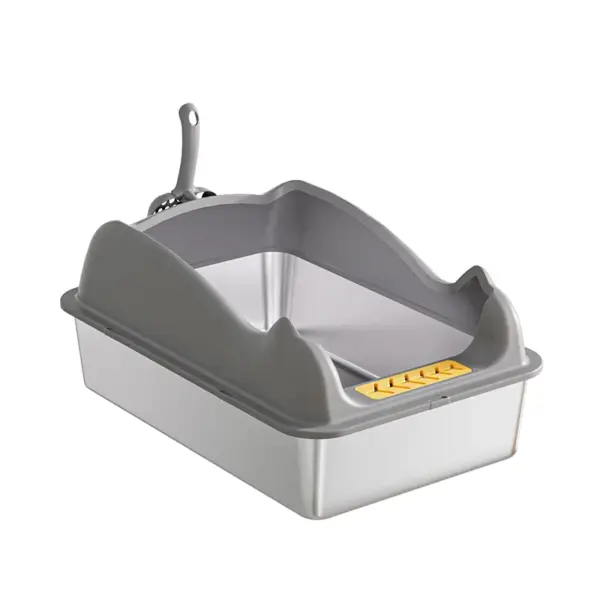20 cm lange Katzentoilette aus Edelstahl, halbgeschlossen, auslaufsicher und geruchsdicht, leicht zu reinigen. Geeignet für mehrere Katzenhaushalt - Image 7
