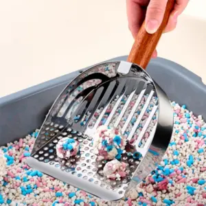 Katzenstreuschaufel aus Edelstahl 304, speziell für Katzen mit feinem Loch, großes Mineral-Sandschaufel, Kotartefakt aus Metall