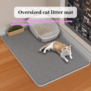 Doppelschichtige Katzenstreu-Matte, rutschfest, wasserdicht, Katzenmatte, Haustier, saubere Katzennatte, Katzentoilettenmatte, Haustier, saubere Katzentoilettenmatte