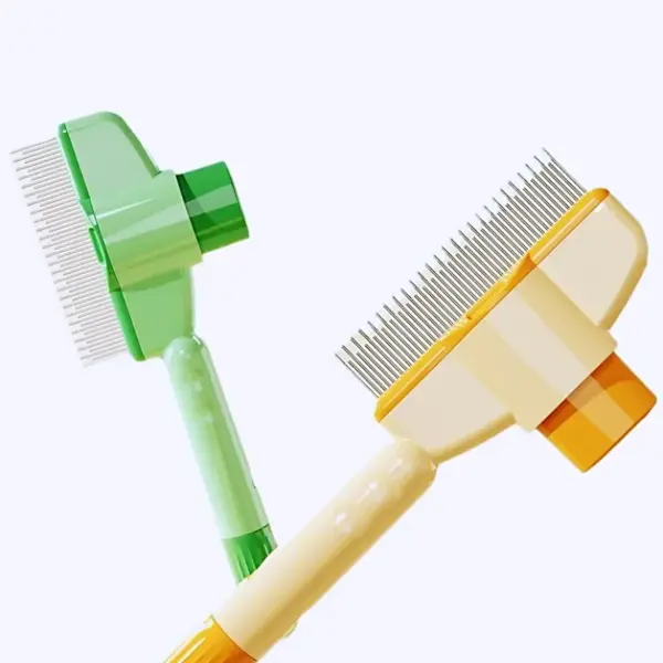 Hundekamm, Tierhaarentferner, Ein-Knopf-Hundebürste, selbstreinigende Katzenbürste, Massagekämme für Hundepflegebürsten für Haustierprodukte - Image 3