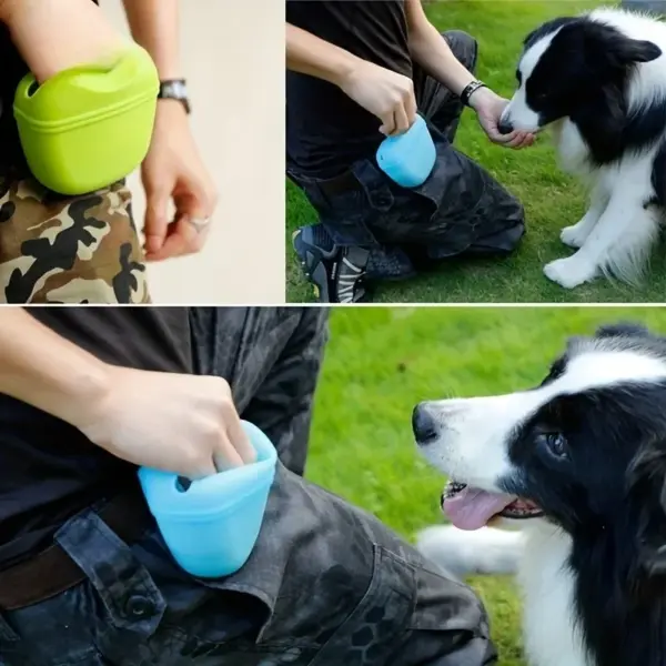 Pet Fütterung Tasche Training Hundefutter Tasche Tragbare Silikon Snack Beutel Im Freien Zu Fuß Hunde Hängen Stil Waistpack Pet Produkte - Image 4