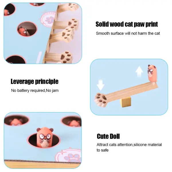 Katzenspielbox, Labyrinth, interaktiv, pädagogisch, Katze, Hit Gophers, lustiger Katzenstab, 3-in-1-Katzenspielzeug, Verfolgungsjagd, Maus mit Kratzbaum - Image 12