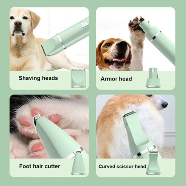 4-in-1 multifunktionale elektrische Hundeknipser für die Pflege Akku-Hunderasierer Clippers Trimmer Geräuscharme Hundesalonwerkzeuge - Image 13