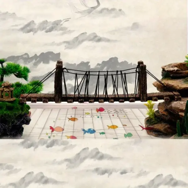 Aquarium Ornament Dekoration Haus mit Brücke für Aquarium - Image 2
