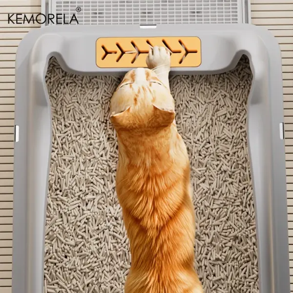 KEMORELA Katzentoilette aus Edelstahl, extra große, hochseitige Katzentoilette aus Metall für große Katzen, antihaftbeschichtet, geruchshemmend, auslaufsicher - Image 5