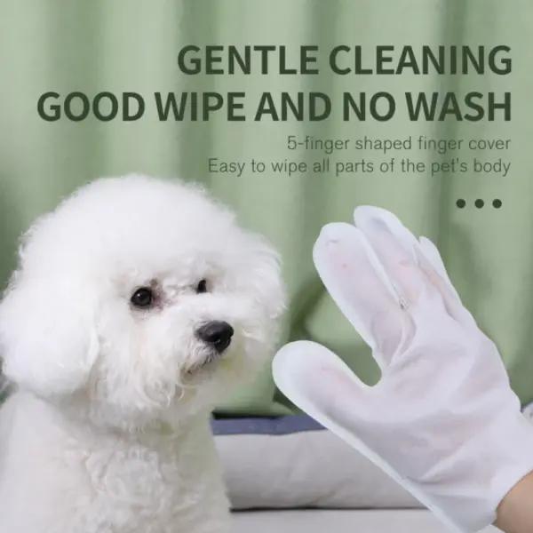 Hundesalon-Handschuh, Haustier-Badetücher, Hunde-Körpertücher, keine Spülung, Waschhandschuhe für die Reinigung von Katzen, Fell, Ohren, Augen und Pfoten, desodorierend - Image 4