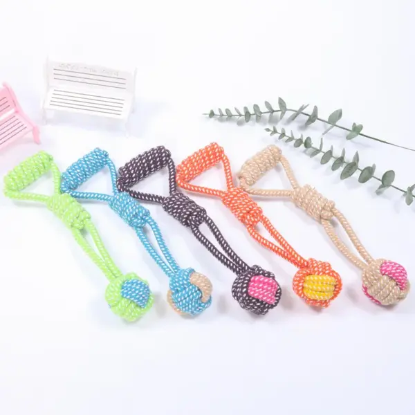 Haustier-Hundespielzeug für große und kleine Hunde, interaktives Baumwollseil, Mini-Hundespielzeug, Ball für Hunde, Zubehör, Zahnbürste, Kauspielzeug für Welpen - Image 8