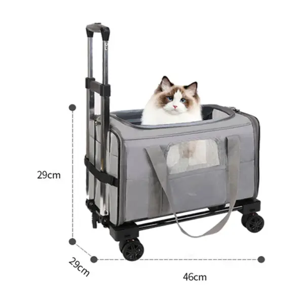 Haustier Trolley Tasche abnehmbarer Roll träger für kleine Hunde Katzen tragbare Reise träger mit Teleskop griff und Schulter gurt - Image 2