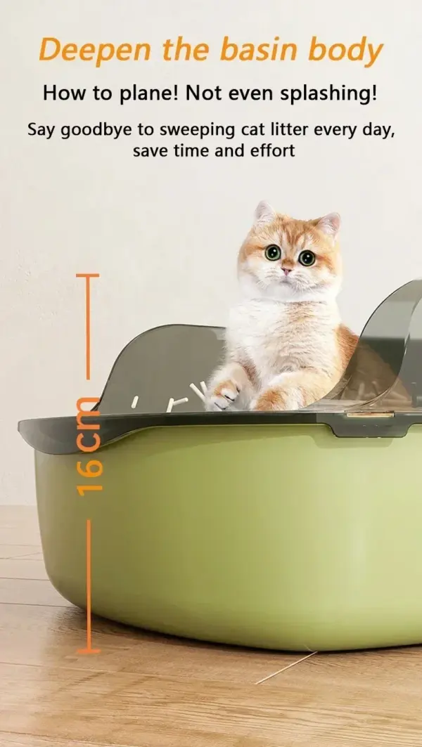 Verdickte Katzentoilette, halbgeschlossen, spritzwassergeschützt, Bettpfannen für Haustiere für mehrere Katzenhäuser, langlebiges Katzentoilett mit Schaufel, Heimtierbedarf - Image 23