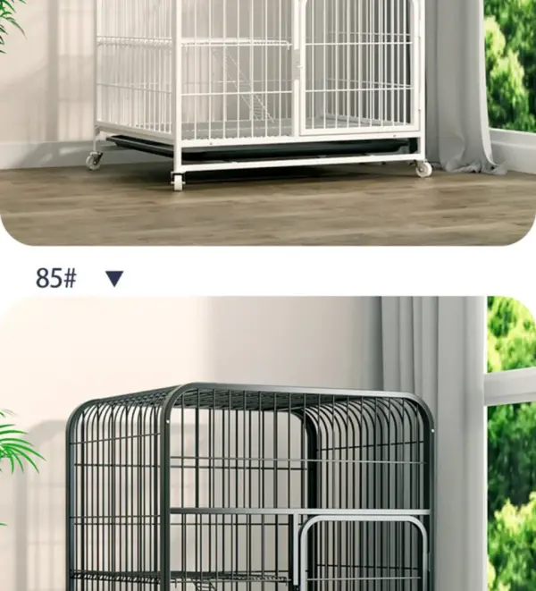 Katzen käfig Villa Hund Haustier Hunde käfige Haus auslaufs ichere Pfanne Metall Hunde kiste mit Tür abnehmbare Tablett Zwinger auf Rädern Haustier möbel - Image 42